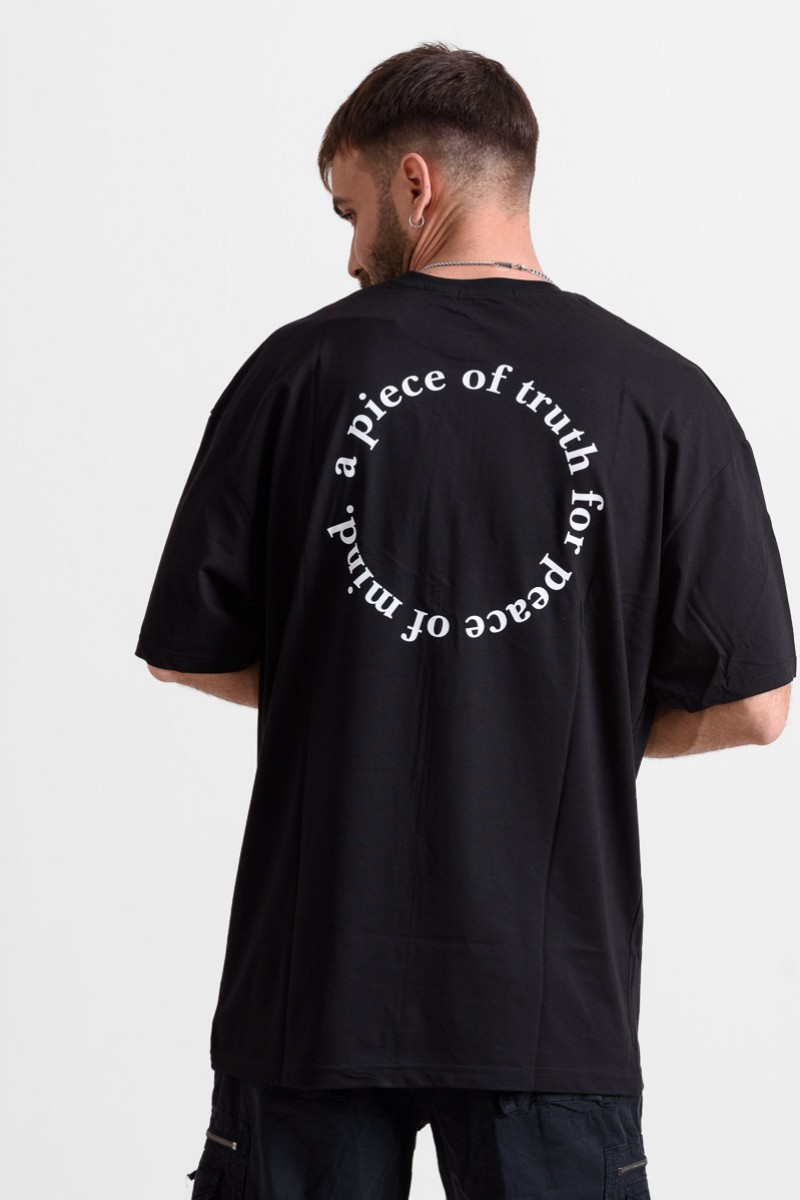 OVERSIZE Ανδρικό T-Shirt TRUTH 25-237 ΜΑΥΡΟ