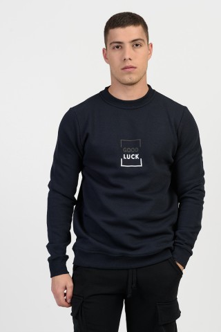 Μπλούζα φούτερ COTTON4ALL GOOD LUCK 25-103 NAVY