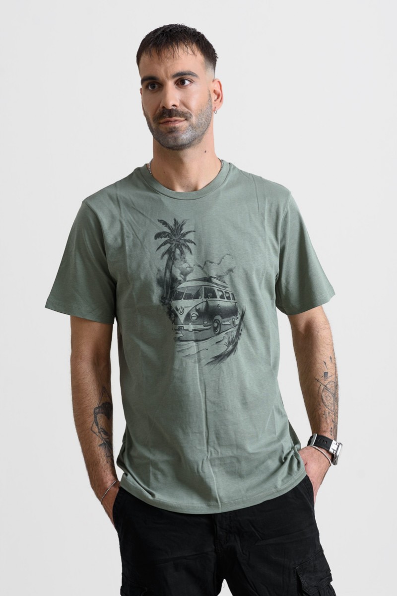 Ανδρικό T-Shirt Cotton4all 25-202 Χακί