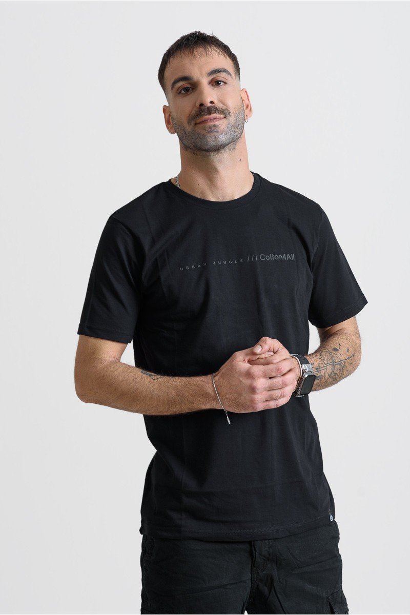 Ανδρικό T-Shirt Cotton4all 25-208 Μαύρο