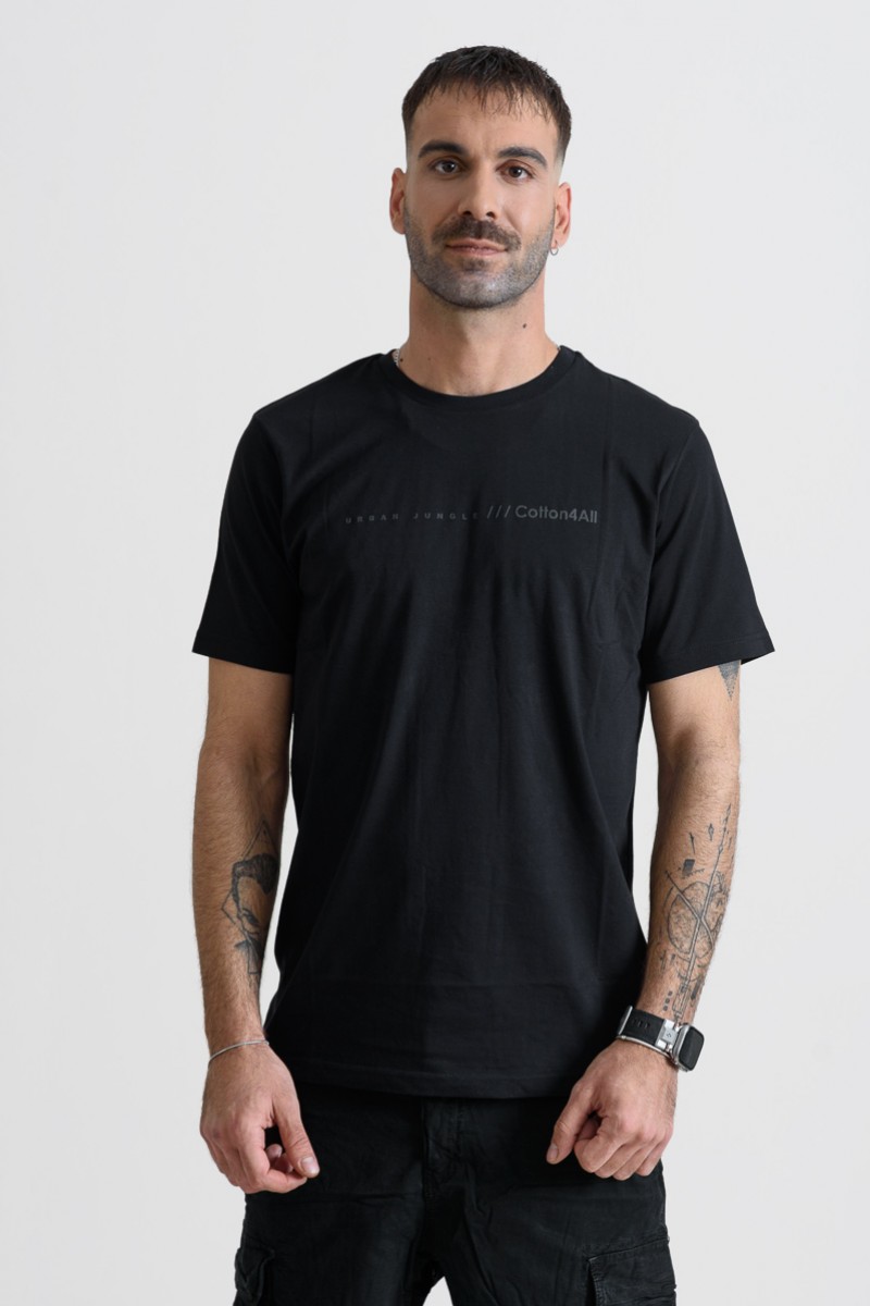 Ανδρικό T-Shirt Cotton4all 25-208 Μαύρο