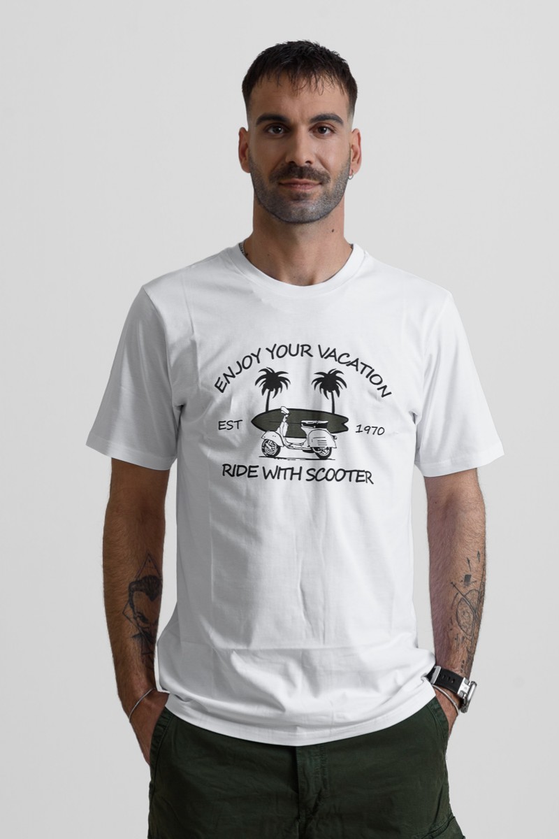 Ανδρικό T-Shirt Cotton4all 25-215 Λευκό