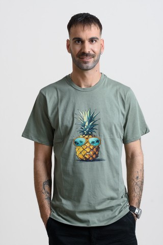 Ανδρικό T-Shirt Cotton4all 25-218 Χακί