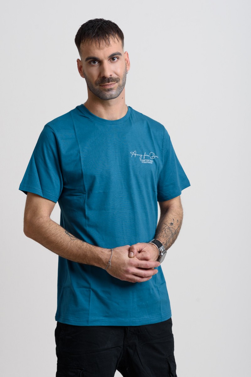 Ανδρικό T-Shirt Cotton4all 25-223 Πετρόλ