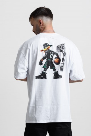 OVERSIZE Ανδρικό T-Shirt NBA 25-233 Λευκό