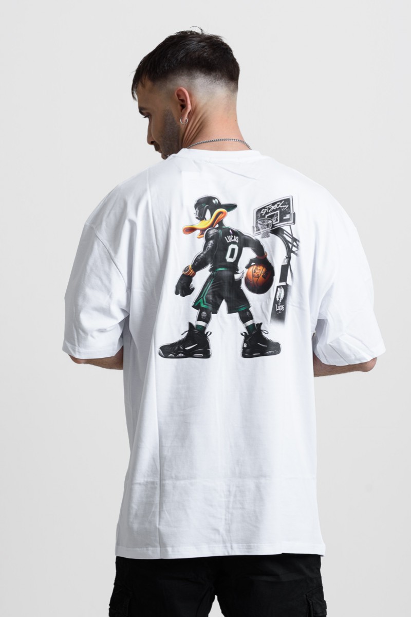 OVERSIZE Ανδρικό T-Shirt NBA 25-233 Λευκό