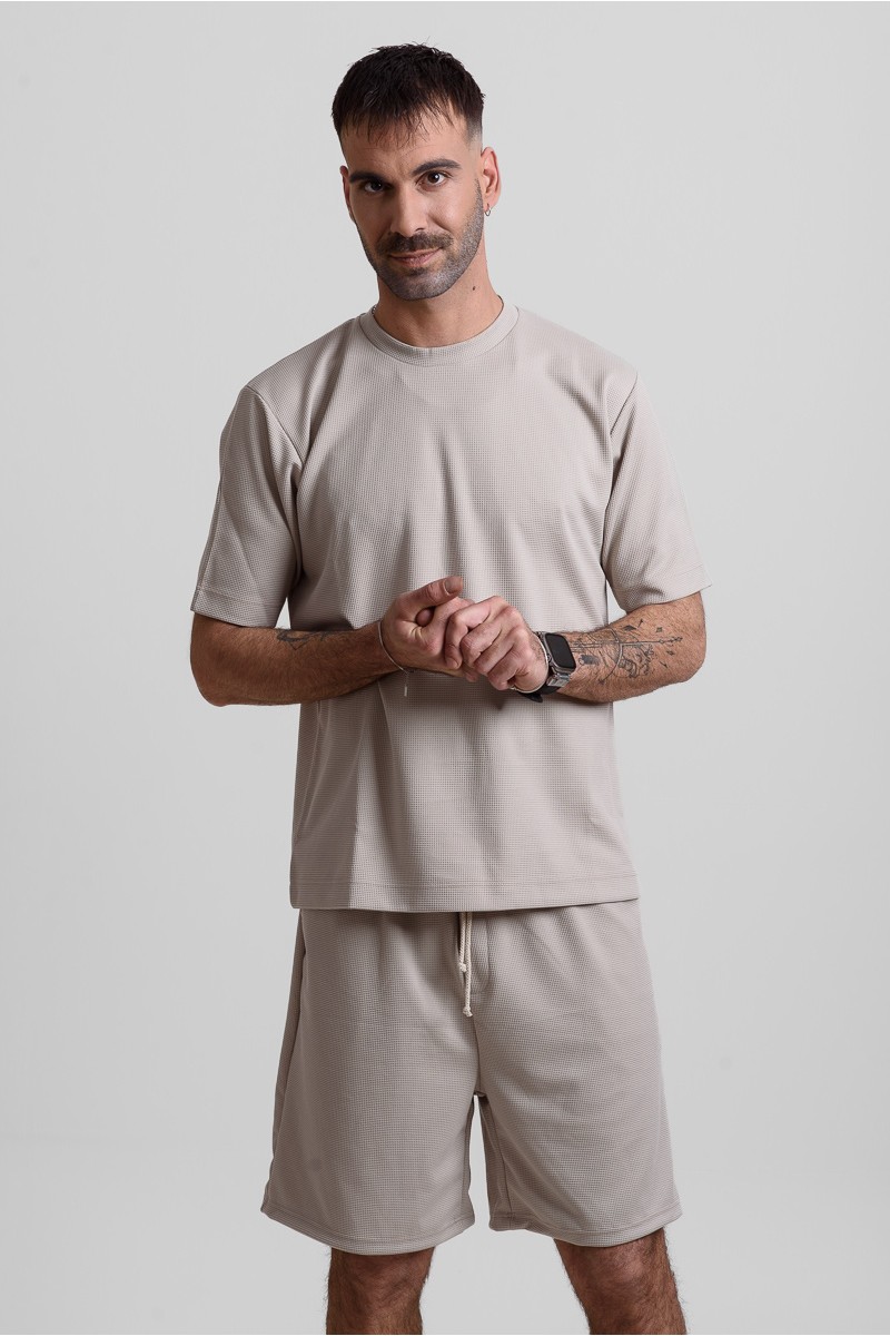 Καλοκαιρινό σετ ανδρικό COTTON4ALL MINIMAL 25-240 ΕΚΡΟΥ