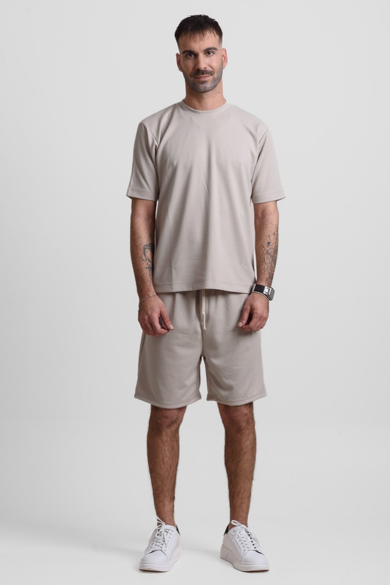 Καλοκαιρινό σετ ανδρικό COTTON4ALL MINIMAL 25-240 ΕΚΡΟΥ