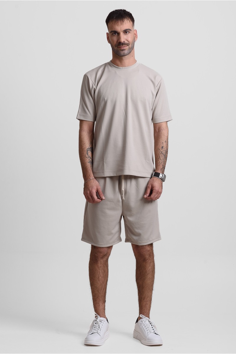 Καλοκαιρινό σετ ανδρικό COTTON4ALL MINIMAL 25-240 ΕΚΡΟΥ