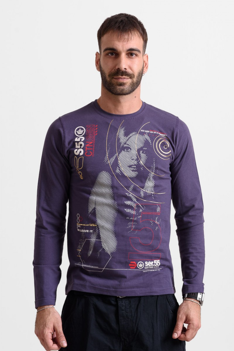 Ανδρική Μπλούζα COTTON4ALL ΜΩΒ Προσφορά
