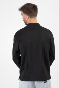 Μπλούζα Φούτερ με γιακά και τσέπη COTTON4ALL Μαύρο Μπλούζα Φούτερ με γιακά και τσέπη COTTON4ALL Μαύρο