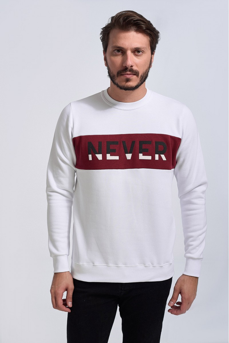 Φούτερ μπλούζα Cotton4all - Never Give Up - Χειμώνας 19/20