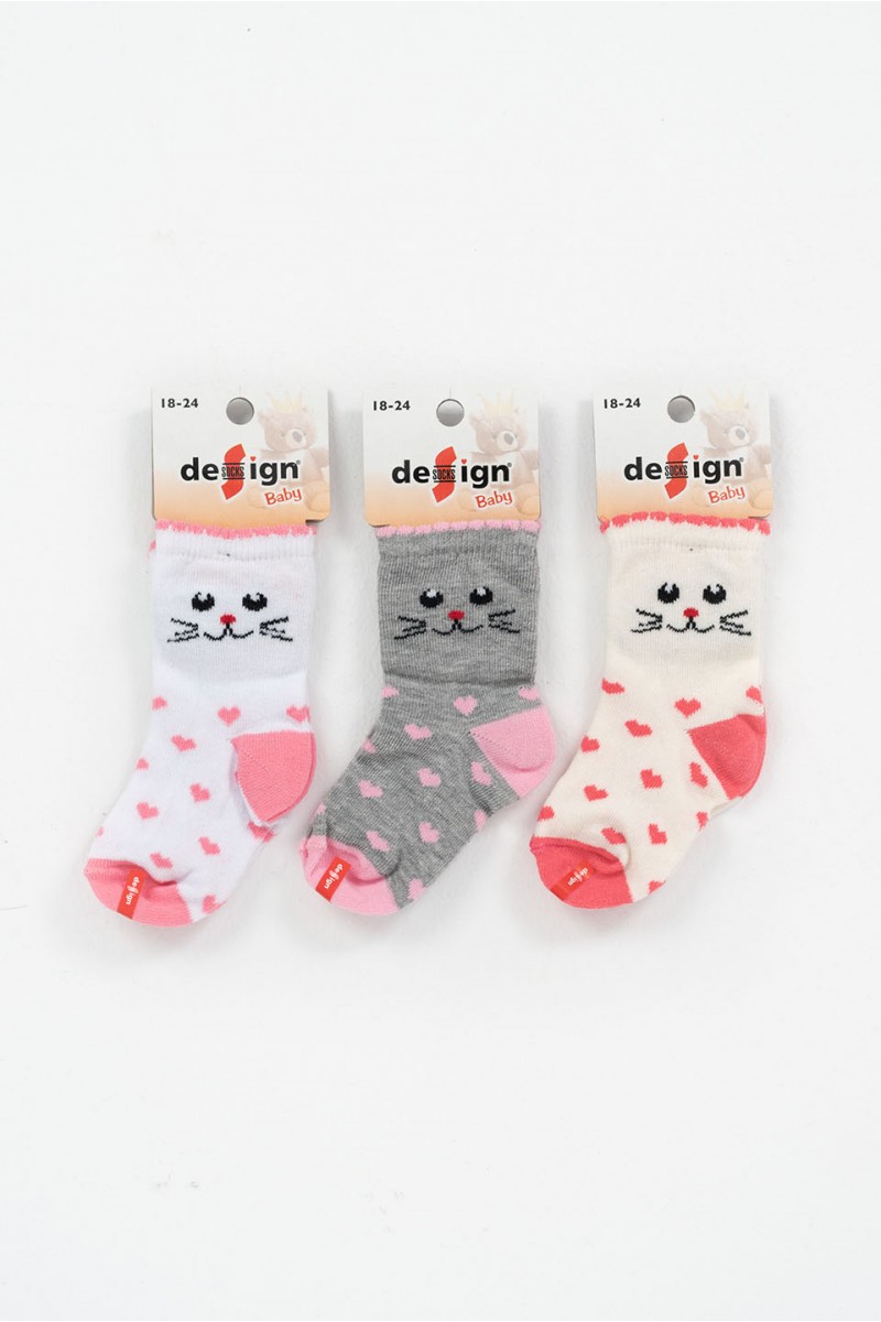 Βρεφικές κάλτσες κορίτσι DESIGN 3 Pack Combo 13 Βρεφικές κάλτσες κορίτσι DESIGN 3 Pack Combo 13