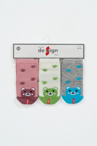 Βρεφικές κάλτσες κορίτσι DESIGN 3 Pack Combo 12