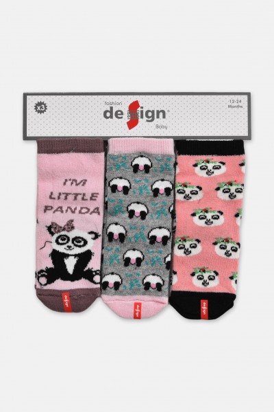 Βρεφικές κάλτσες κορίτσι DESIGN 3 Pack Combo 4