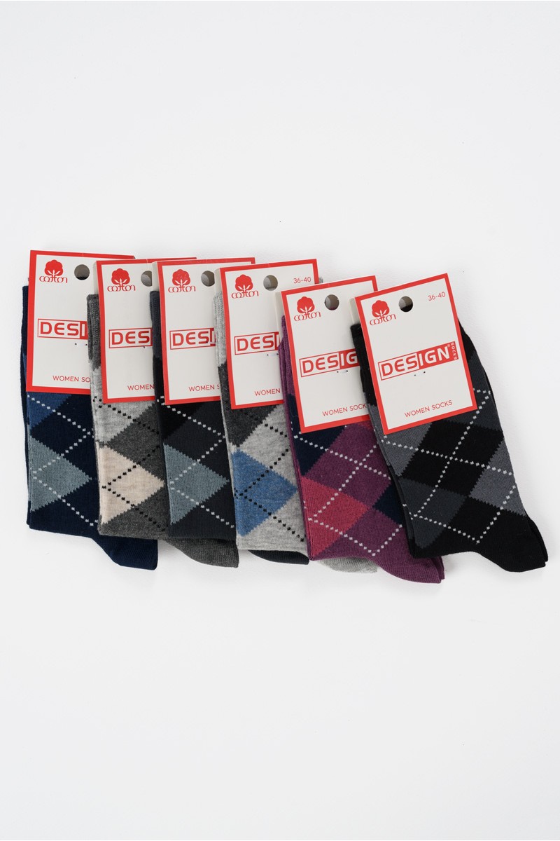 Γυναικείες κάλτσες DESIGN 6 PACK σε χρώμα καρό