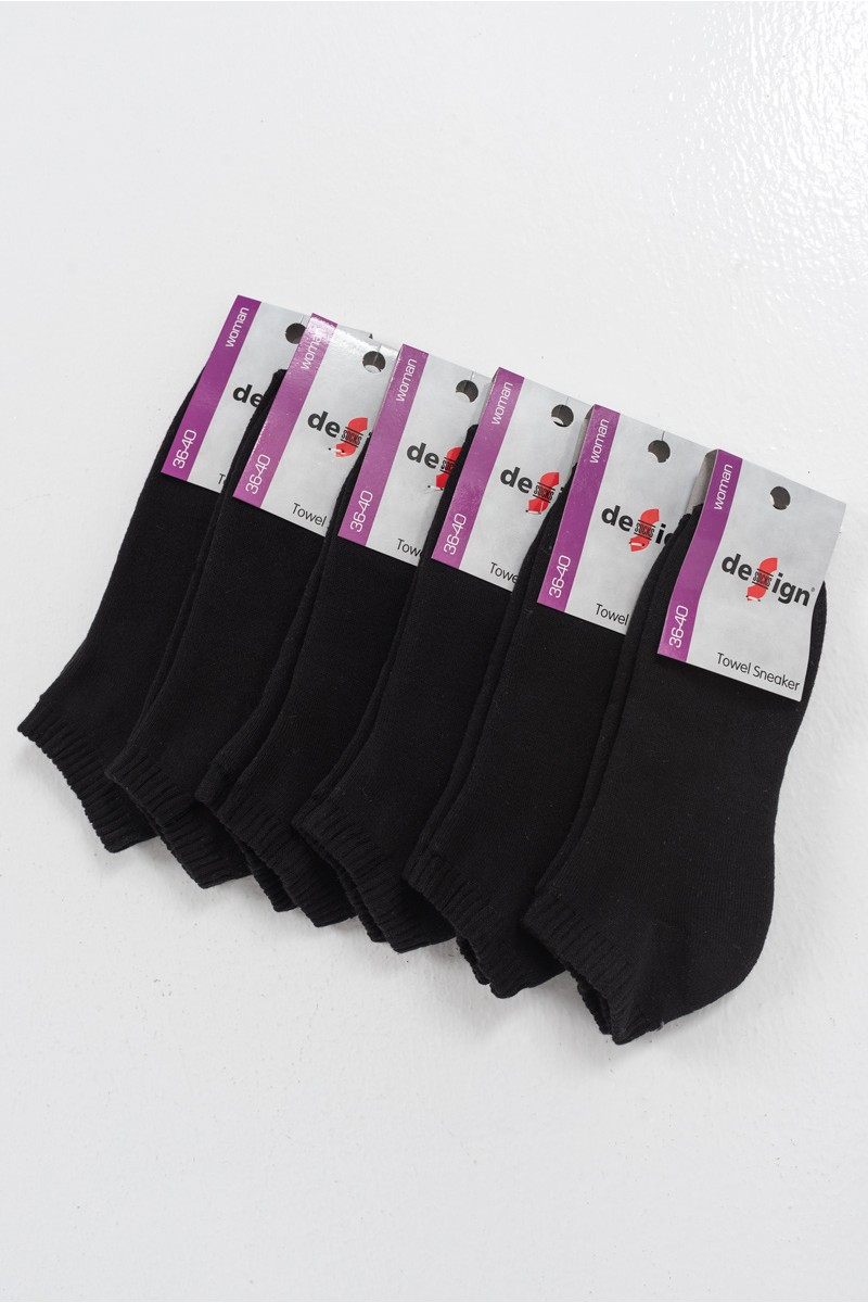 Design Socks σοσόνια μπουρνουζέ 6 PACK BLACK New