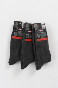 Γυναικείες κάλτσες DESIGN Μονόχρωμες Ανθρακί 3 PACK 850005-1