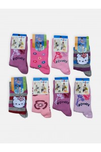 Παιδικές κάλτσες Κορίτσι Design Πολύχρωμες 8 Ζεύγη Κωδ 600