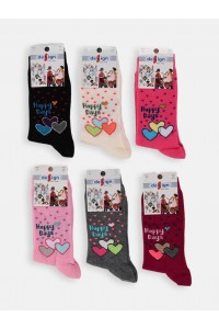 Παιδικές κάλτσες Κορίτσι Design Πολύχρωμες 6 Ζεύγη Κωδ 288