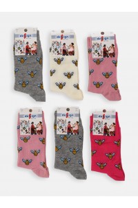 Παιδικές κάλτσες Κορίτσι Design Πολύχρωμες 6 Ζεύγη Κωδ 610