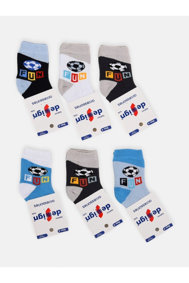 Βρεφικές κάλτσες DESIGN για αγόρι 6 Ζεύγη FUN BALL