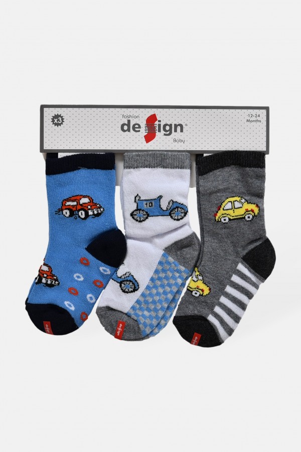 Βρεφικές κάλτσες αγόρι DESIGN 3 Pack Combo 1