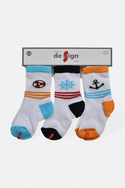 Βρεφικές κάλτσες αγόρι DESIGN 3 Pack Combo 2