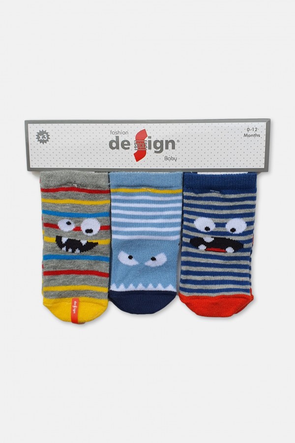 Βρεφικές κάλτσες αγόρι DESIGN 3 Pack Combo 5