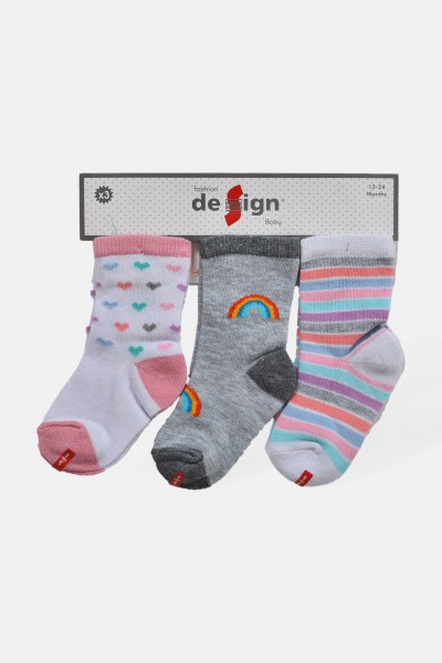 Βρεφικές κάλτσες κορίτσι DESIGN 3 Pack Combo 3
