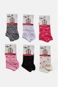 Κοντές κάλτσες κορίτσι Design 6 Pack Combo 4