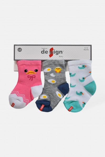 Βρεφικές κάλτσες κορίτσι DESIGN 3 Pack Combo 2