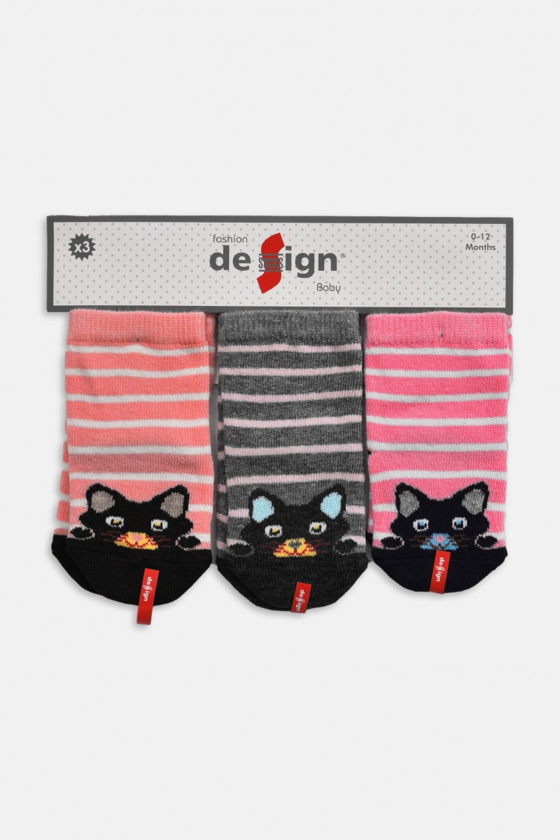 Βρεφικές κάλτσες κορίτσι DESIGN 3 Pack Combo 5