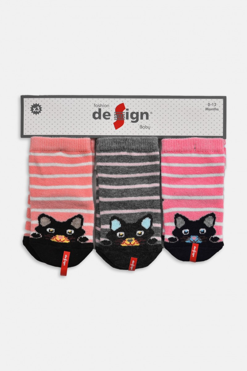Βρεφικές κάλτσες κορίτσι DESIGN 3 Pack Combo 5 Βρεφικές κάλτσες κορίτσι DESIGN 3 Pack Combo 5
