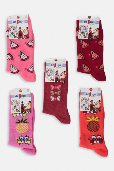 Παιδικές Κάλτσες για κορίτσι (5 τεμάχια) - Hearts - Τυχαίας Επιλογής