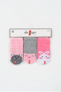 Βρεφικές κάλτσες κορίτσι DESIGN 3 Pack 3010 3