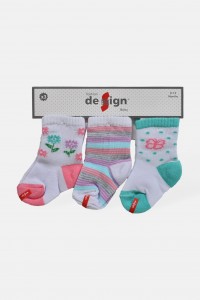 Βρεφικές κάλτσες κορίτσι DESIGN 3 Pack Combo 1