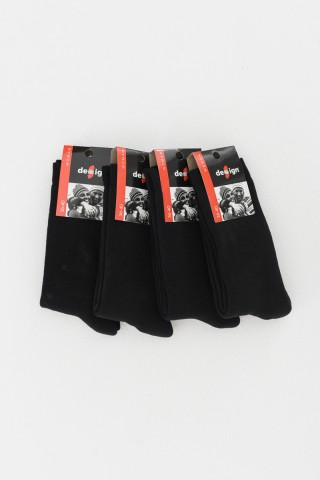 Χειμερινές κάλτσες μονόχρωμες DESIGN ΜΑΥΡΟ 4 Pack 8500020