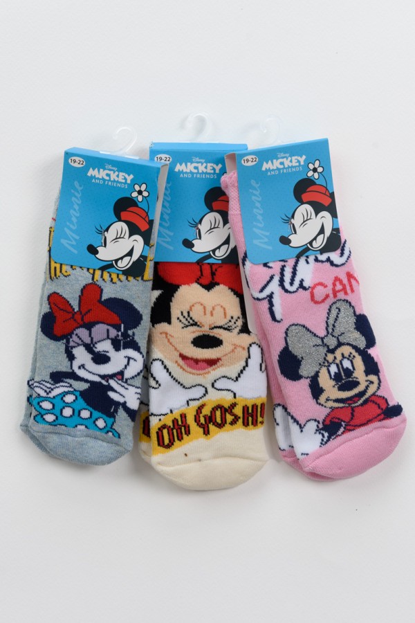 Κάλτσες με βεντούζες MINNIE 3 PACK 20506