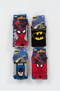 Παιδικές κάλτσες DISNEY SPIDERMAN BATMAN με βεντουζάκια 4 Pack