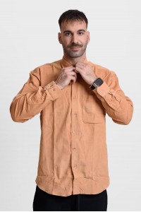Ανδρικό Πουκάμισο κοτλέ Μουσταρδί DOUBLE 109