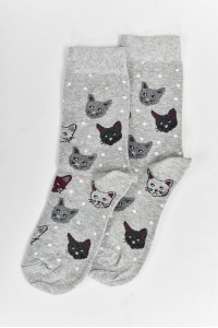 Crazy Cats Black Socks