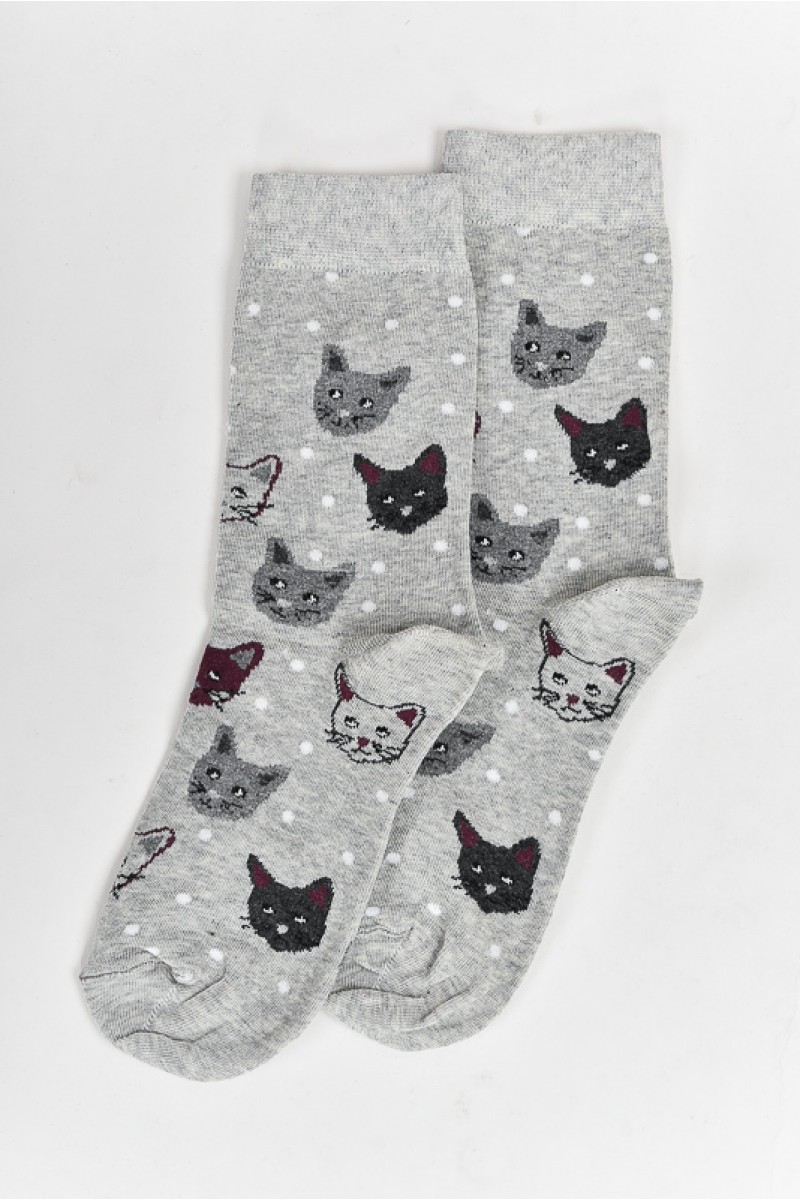 Crazy Cats Black Socks