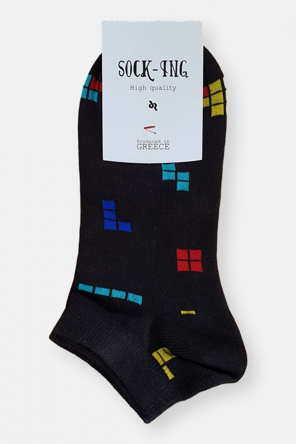 Κοντές κάλτσες SOCK-ING TETRIS Black