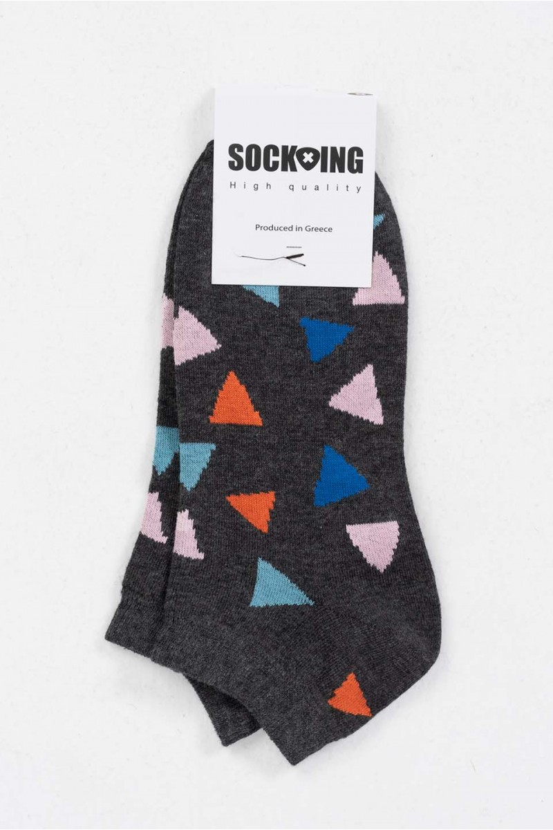 Κοντές κάλτσες σοσόνια με σχέδια τριγωνάκια