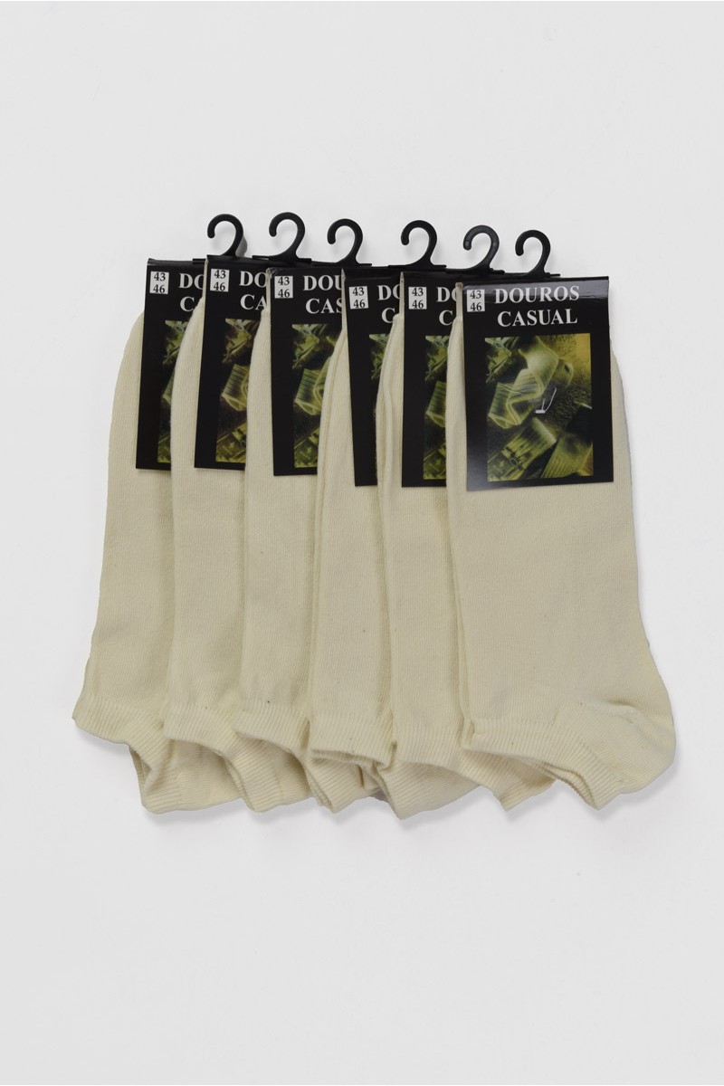 Βαμβακερές κάλτσες σοσόνια DOUROS Ecru 6 Pack