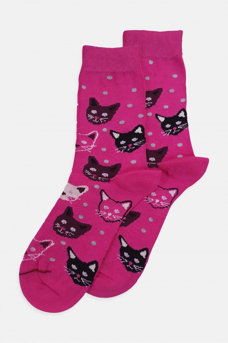 Crazy Cats Black Socks