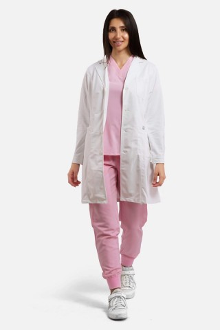 Ιατρική ποδιά γυναικεία Dr Scrub Λευκό LABCOATF01