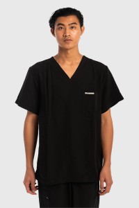 Ανδρική ιατρική μπλούζα Dr Scrub Μαύρο PRS01TMBK
