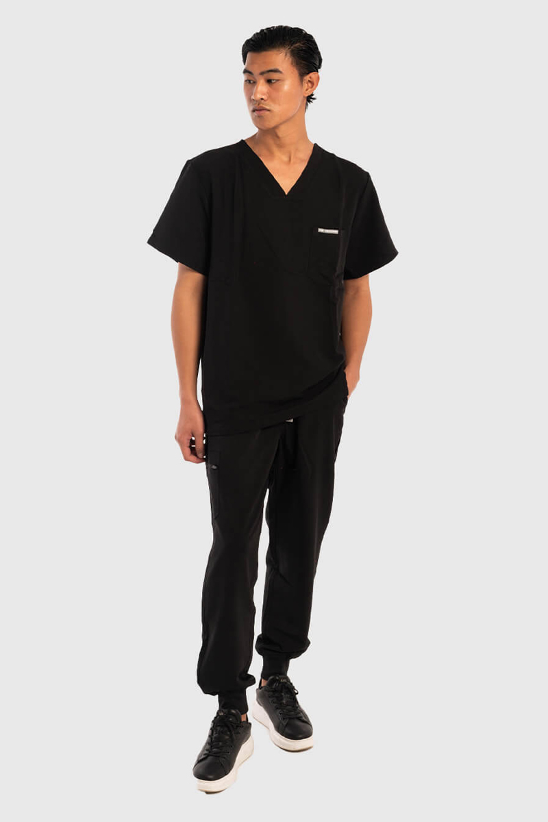 Ανδρική ιατρική μπλούζα Dr Scrub Μαύρο PRS01TMBK